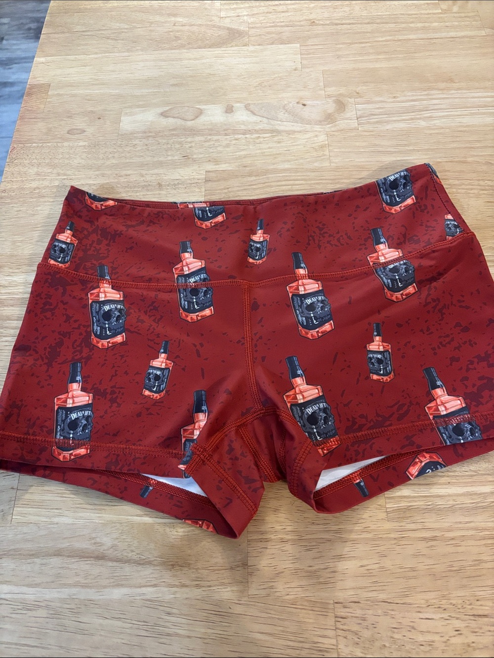 Feed Me Fight Me Red Printed Athletic Shorts